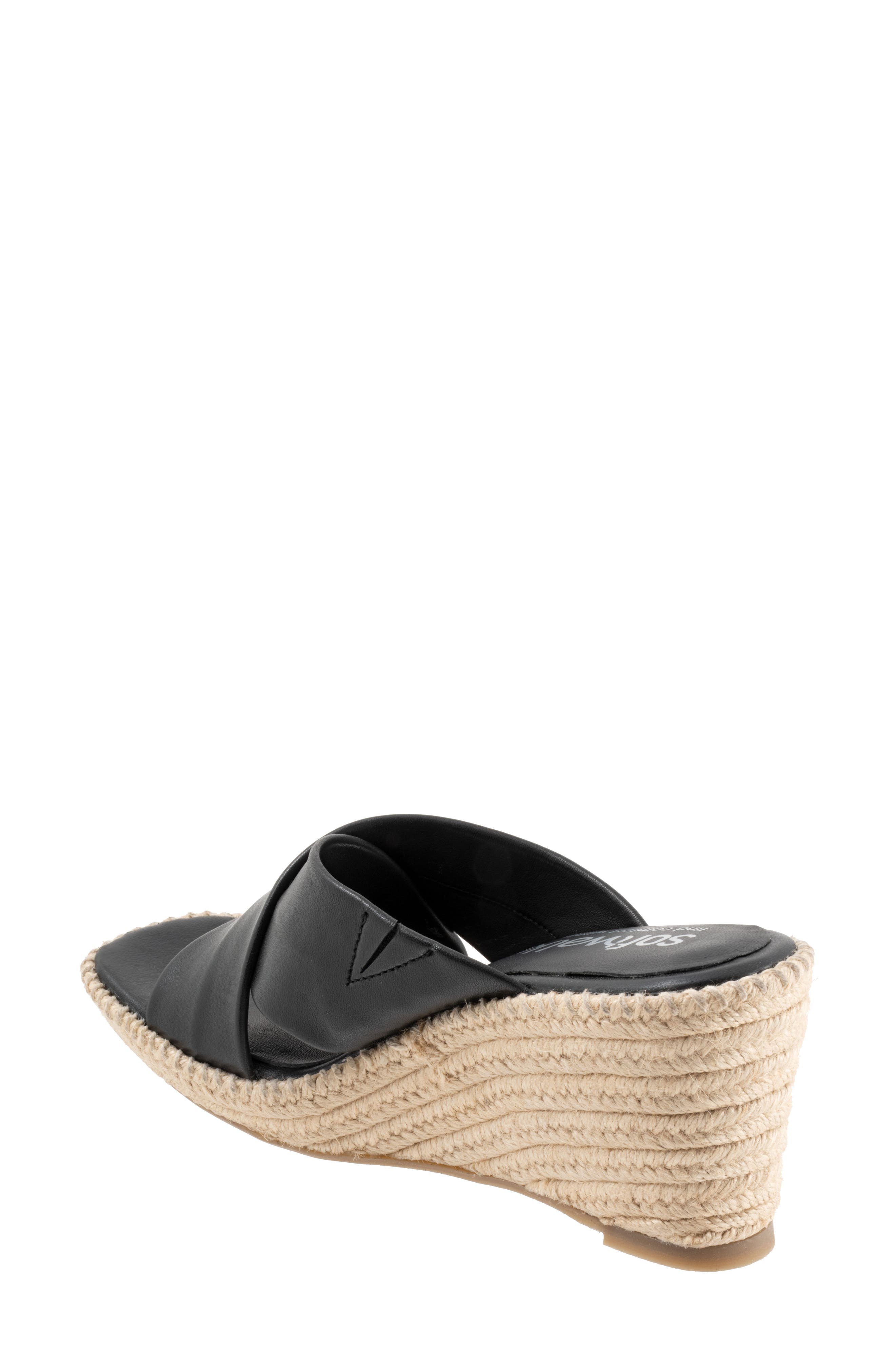 SoftWalk<sup>®</sup> Hastings Espadrille Platform Wedge Slide Sandal, Alternate, color, Black