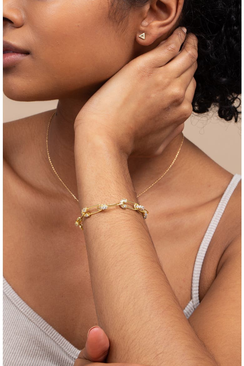 Safety First Link Bracelet, Alternate, color, GOLD