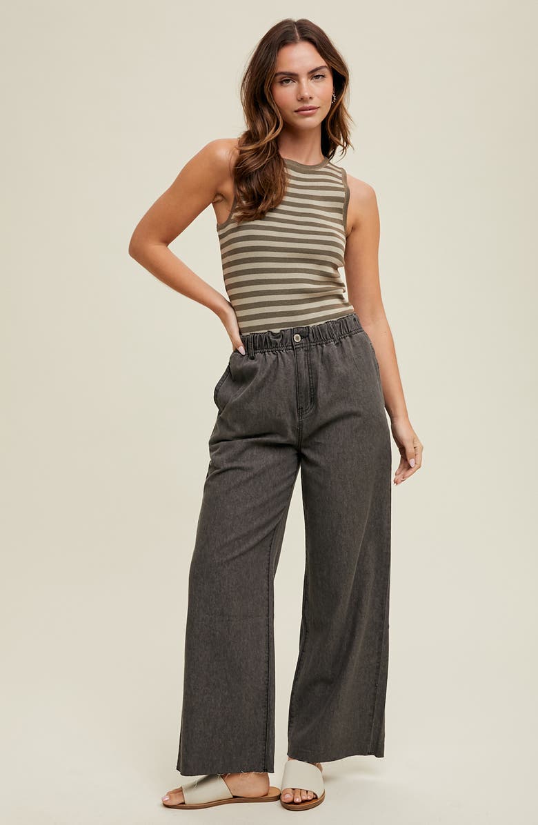 WISHLIST Raw Hem Wide Leg Jeans, Alternate, color, Charcoal