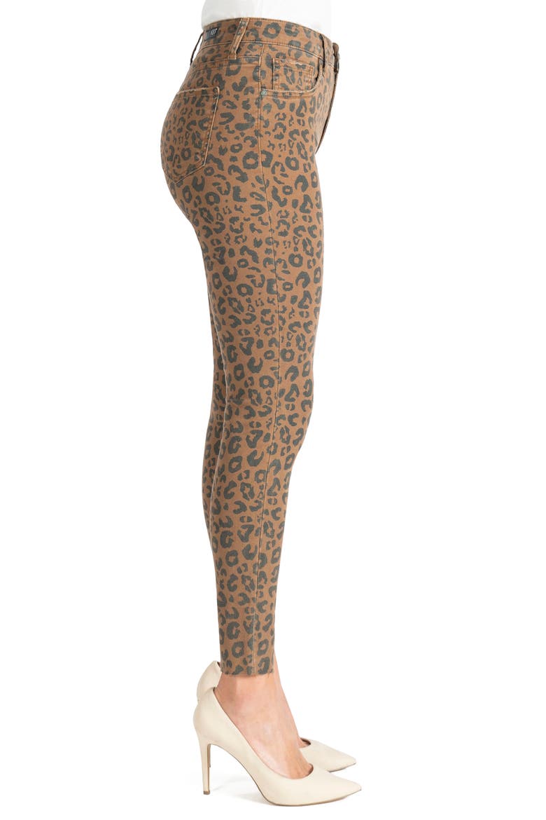 Donna Leopard Print High Waist Ankle Skinny Jeans, Alternate, color, MOCHA/ BLACK