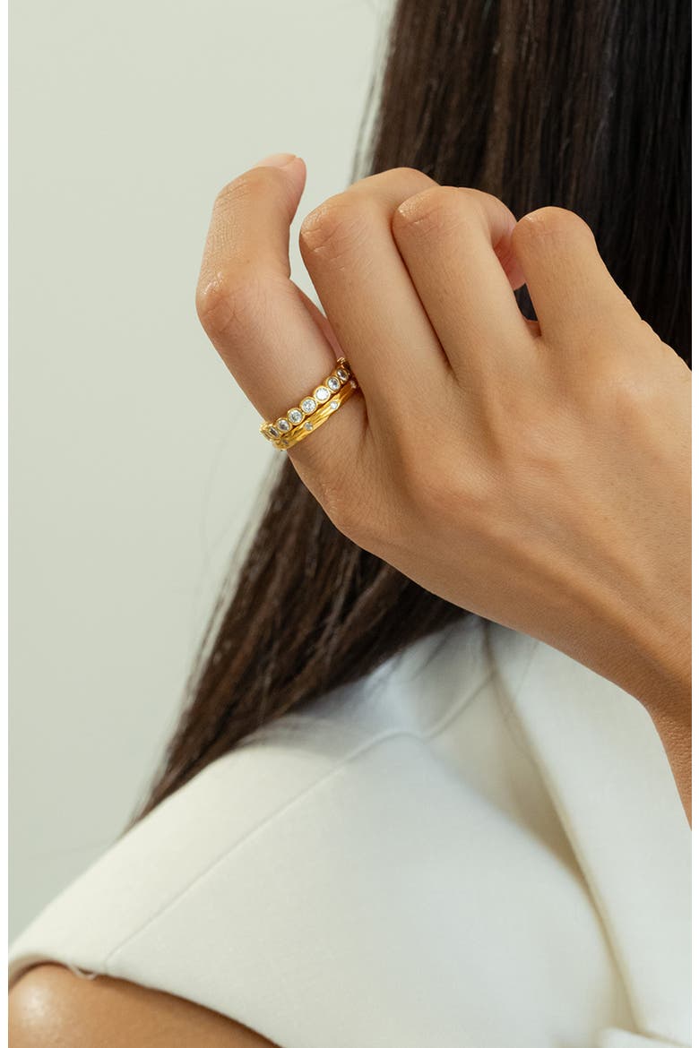 Sterling Silver 18k Gold Plated Margot Ring Sparkle Everyday Wear, Alternate, color, Gold