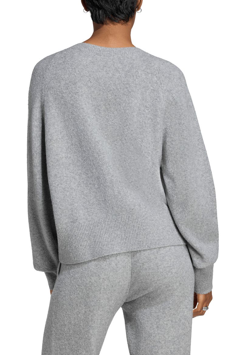 Knit V-Neck Sweater, Alternate, color, MEDIUM GREY HEATHER