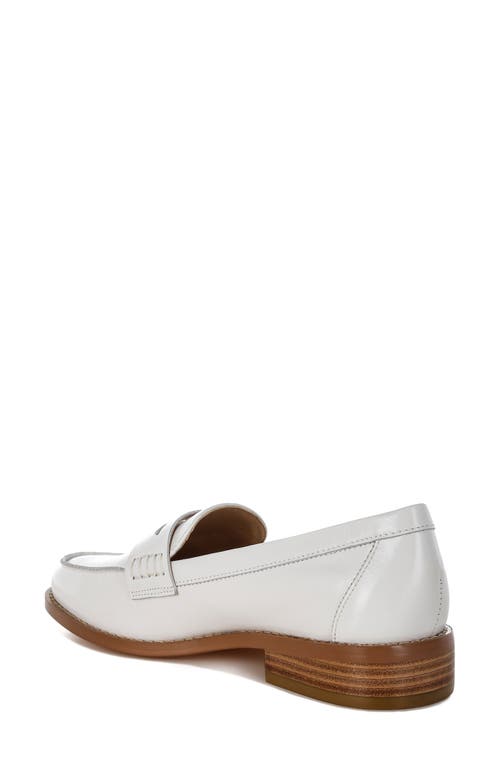 Rag & Co Women's Roxana Real Leather Penny Strap Loafers In White In White