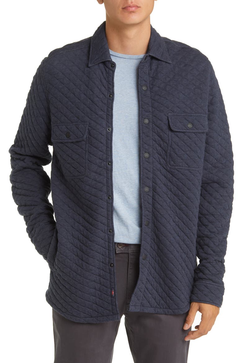 Epic Cotton Blend Quilted Shirt Jacket, Main, color, NAVY MELANGE