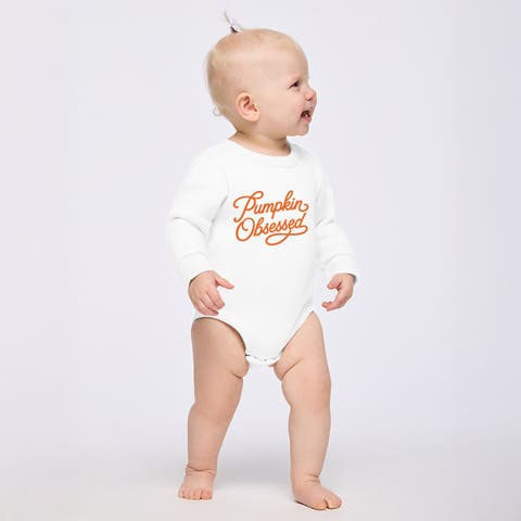 Pumpkin Obsessed Cursive Infant Fleece BodySuit