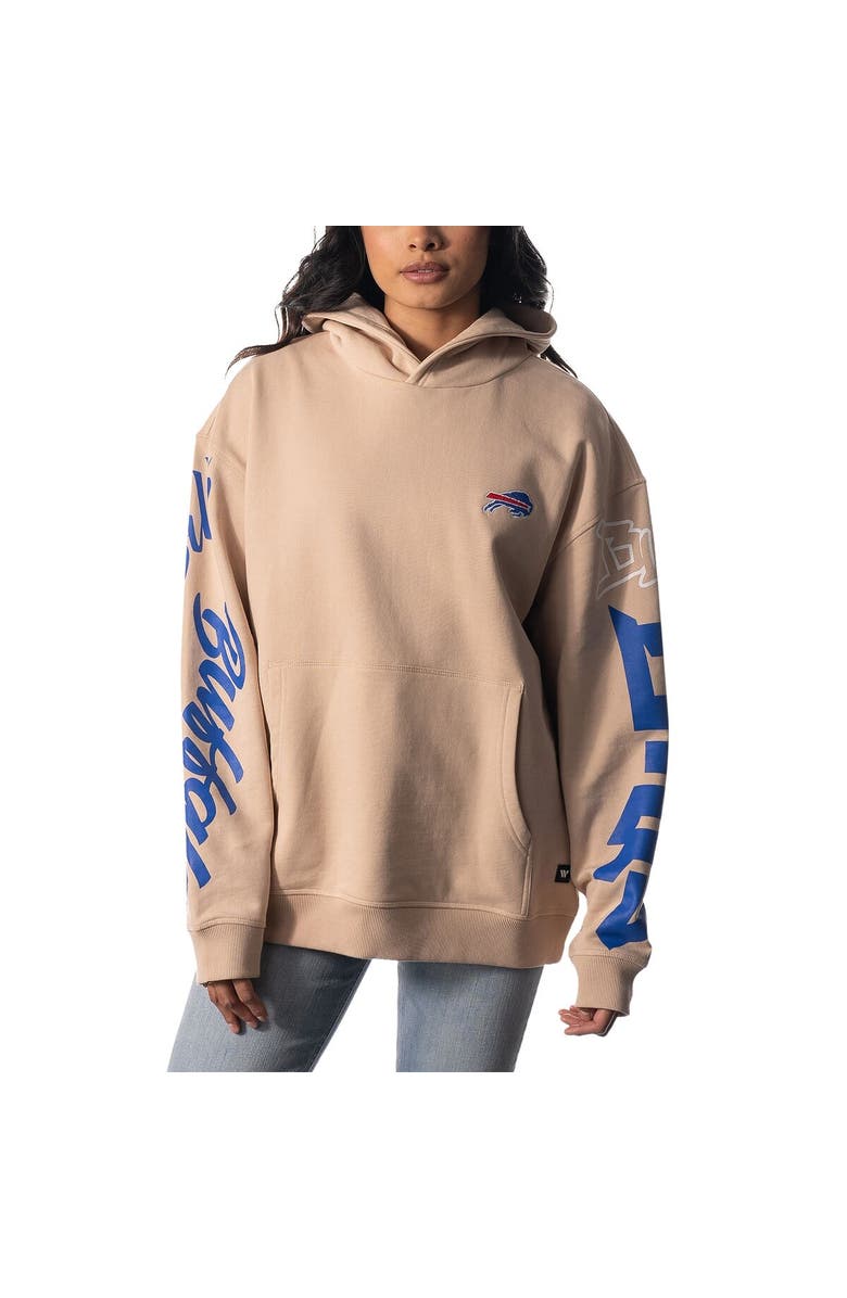 THE WILD COLLECTIVE Unisex The Wild Collective Cream Buffalo Bills Heavy Block Graphic Pullover Hoodie, Alternate, color, 
