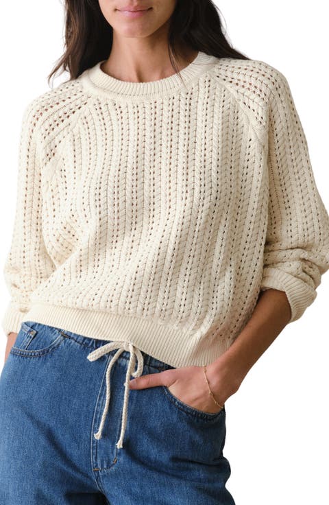 Mina Pointelle Cotton Sweater