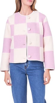 English Factory Boxy Checker Jacket