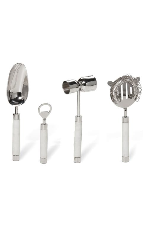 Roselli Trading Company Roman Marble 6-piece Bar Tool Set In Silver