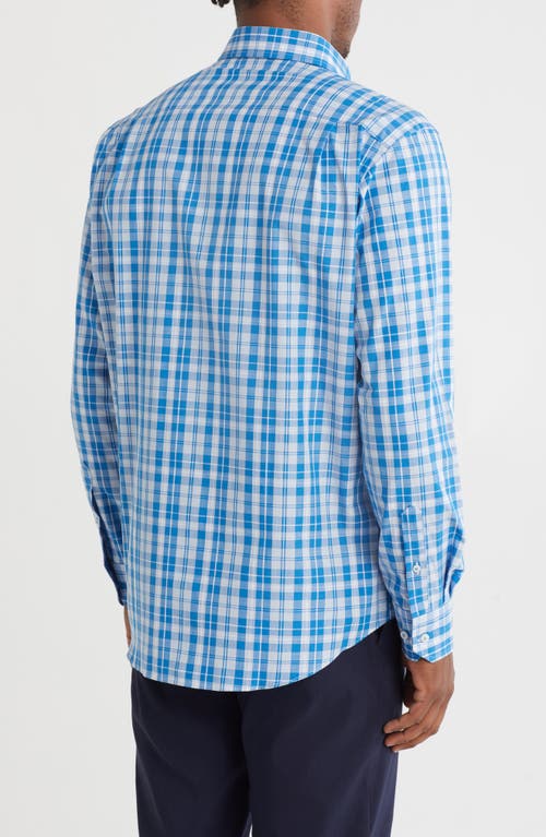David Donahue Poplin Sport Shirt In Blue
