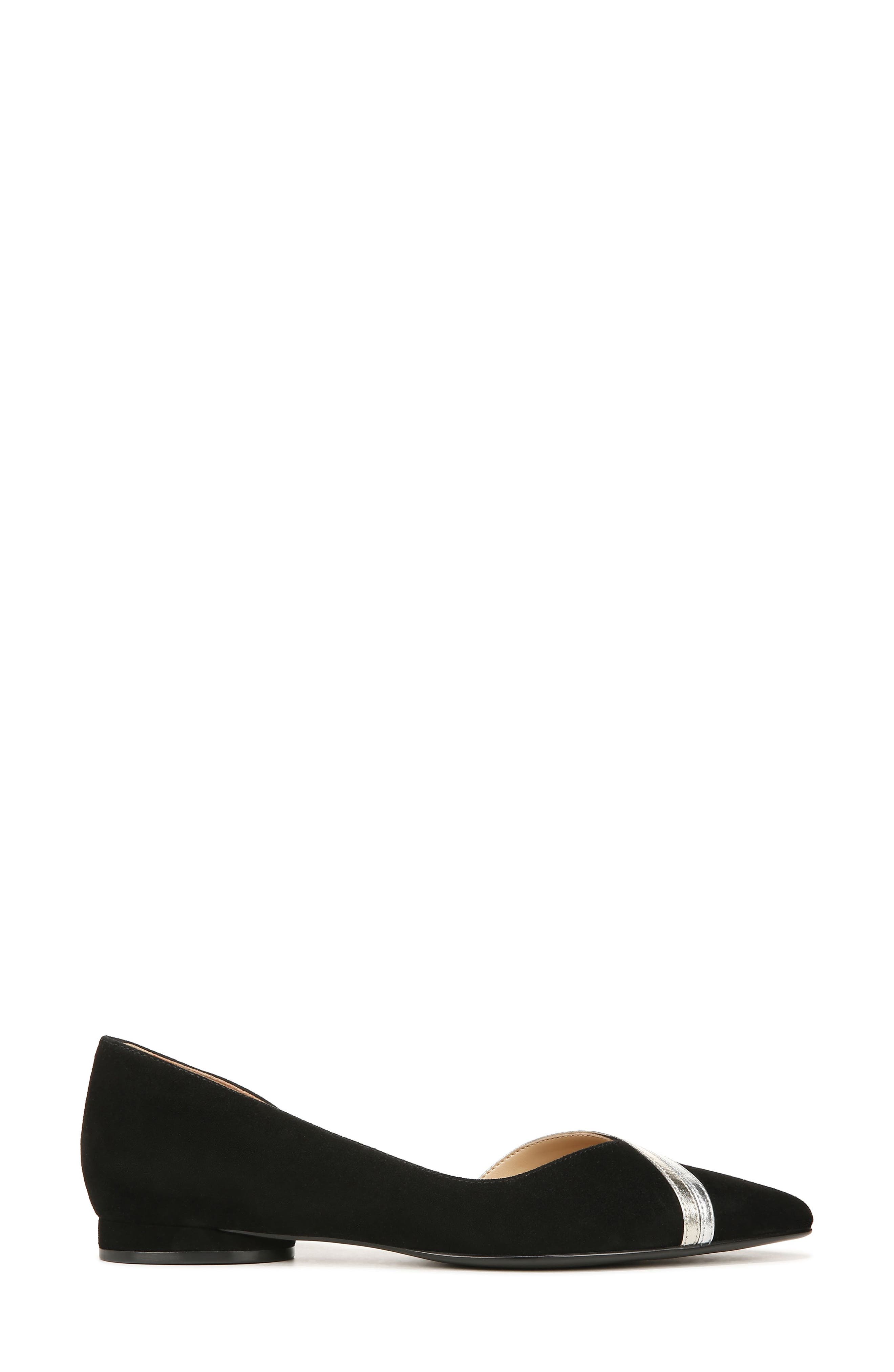 Naturalizer Henrietta Half d'Orsay Pointed Toe Flat, Alternate, color, 