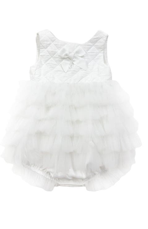 Poppy White Quilted Romper (Toddler)