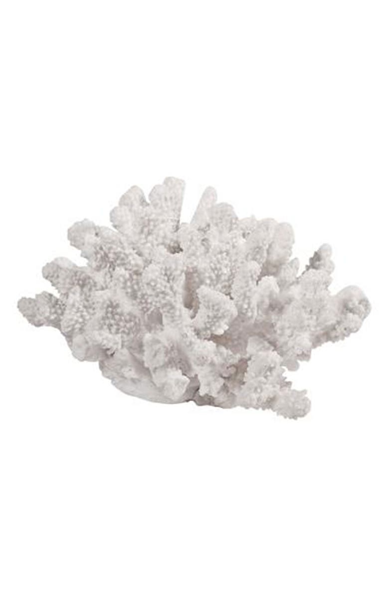 A & B Home Inna Faux Rising Coral Accent Decor, Main, color, White