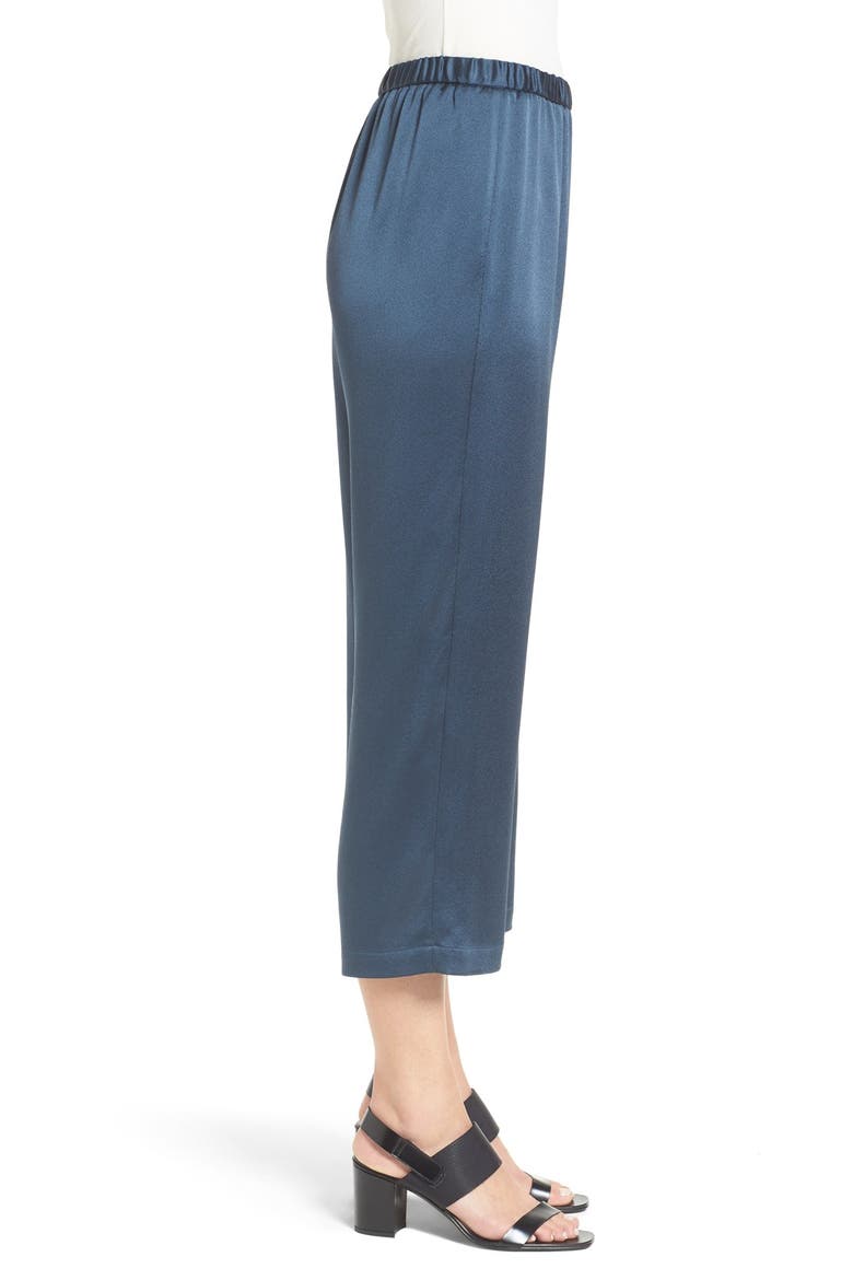 Silk Satin Crop Pants, Alternate, color, FIR