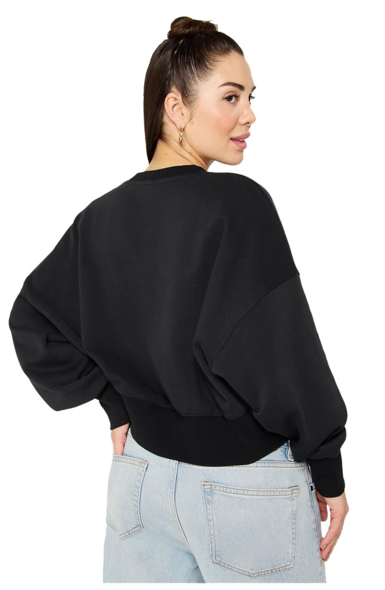 Fabletics Year Round Terry Crew Neck Sweatshirt, Alternate, color, Black