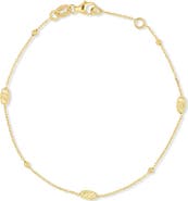 Bony Levy 14K Yellow Gold Textured Station Chain Bracelet