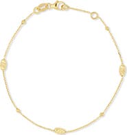 Bony Levy 14K Yellow Gold Textured Station Chain Bracelet