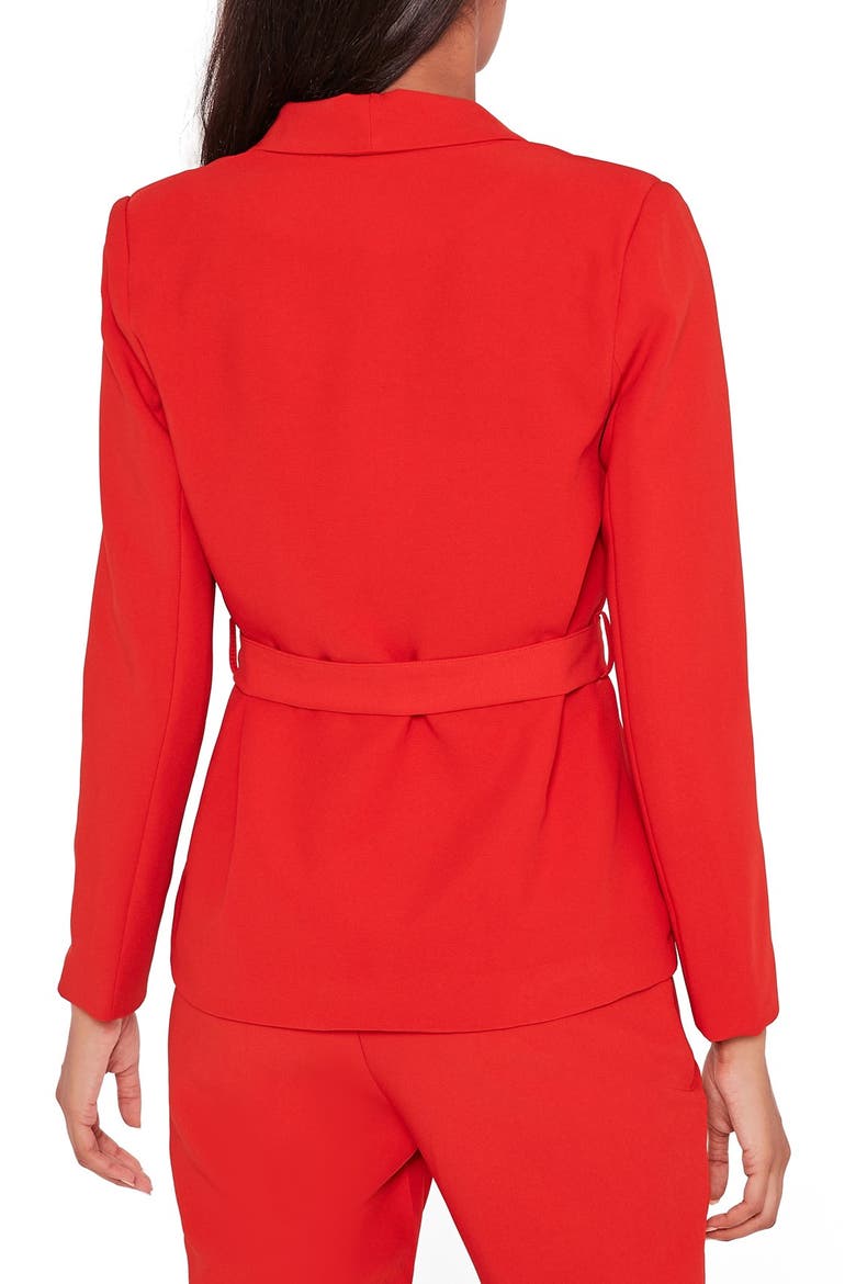 Belted Blazer, Alternate, color, RED