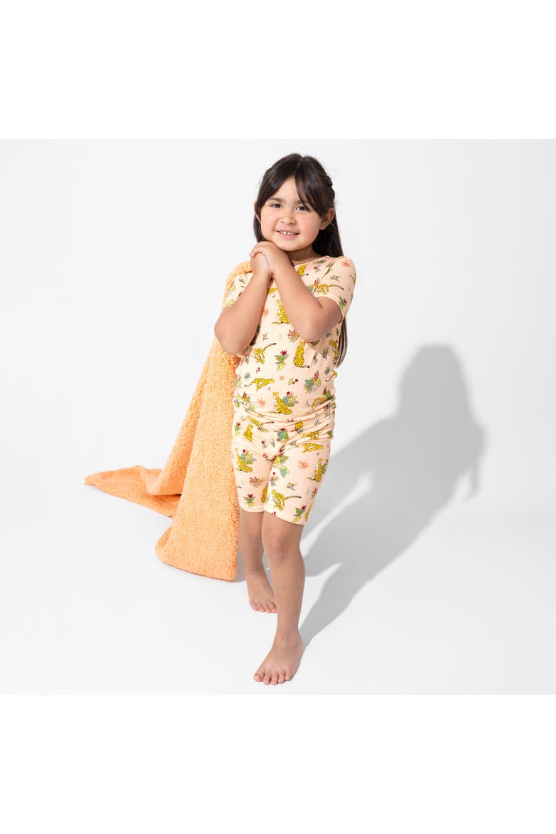 Pounce In Paradise Cheetah Kids 2-Piece Short Sleeve & Shorts Pajama Set, Alternate, color, Pounce In Paradise Cheetah