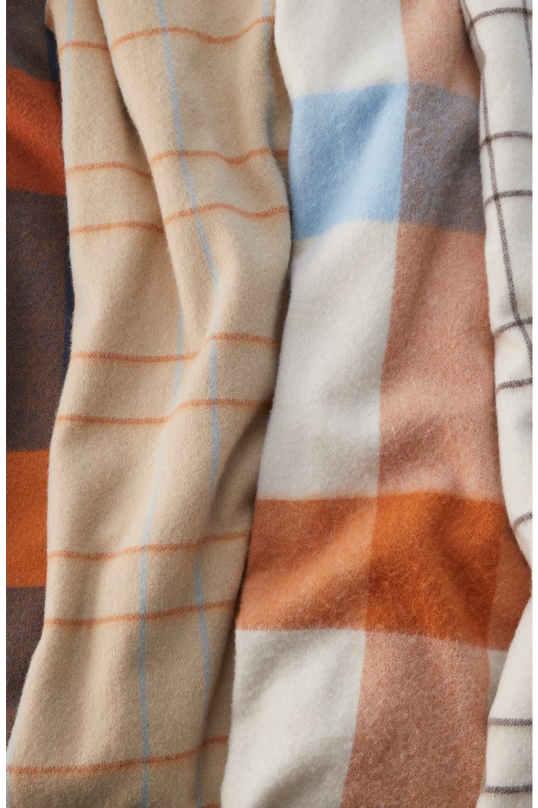 Plaid Wool Throw Blanket, Alternate, color, MARSHMALLOW