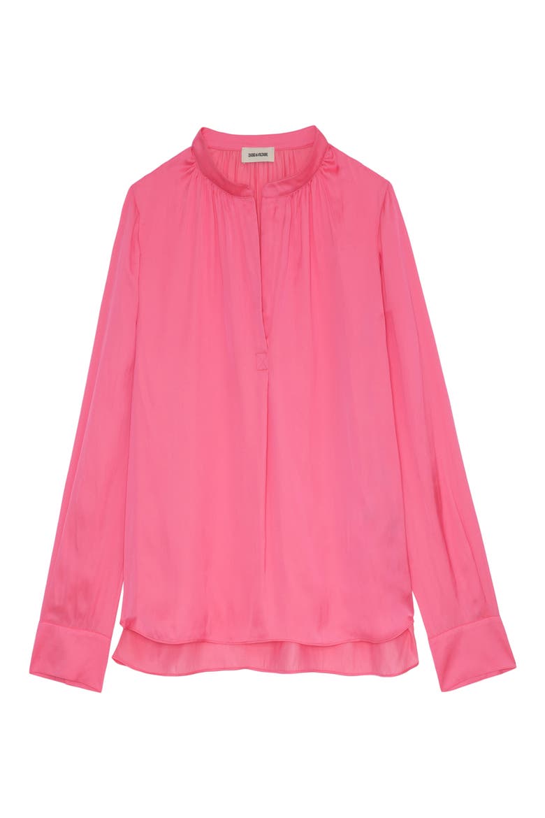 Tink Satin Blouse, Alternate, color, RUBBER
