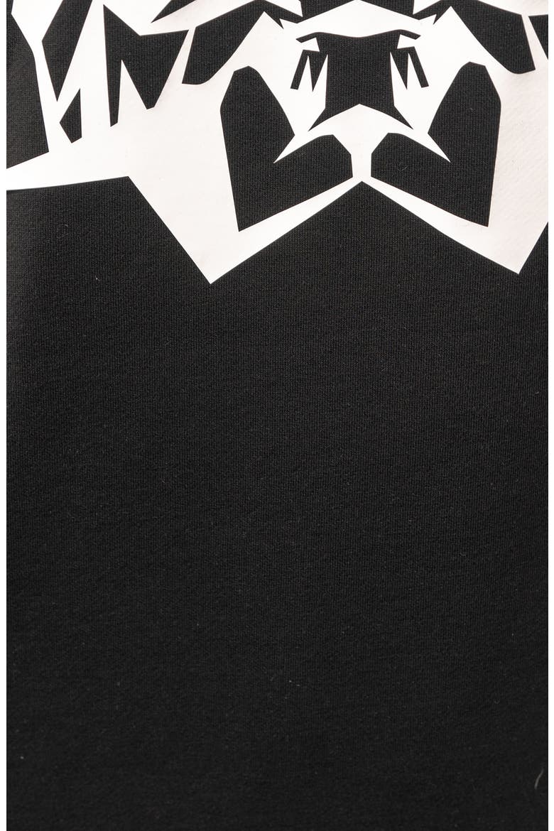 Lightening Black Stretch Cotton Graphic Crewneck Sweater, Alternate, color, BLACK