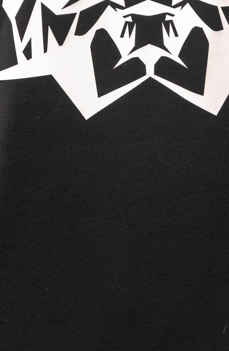 Maceoo Lightening Black Stretch Cotton Graphic Crewneck Sweater, Alternate, color,