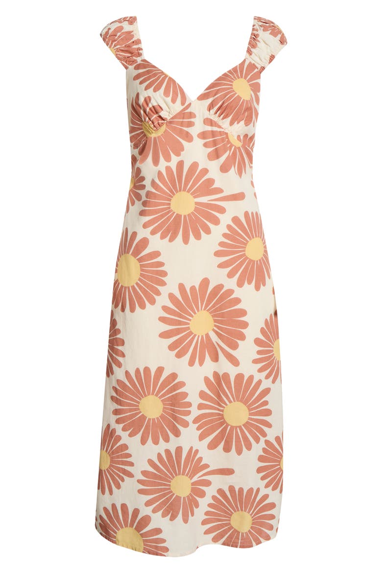 Shine On Floral Print Midi Dress, Alternate, color, WHITECAP