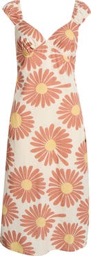 Billabong Shine On Floral Print Midi Dress