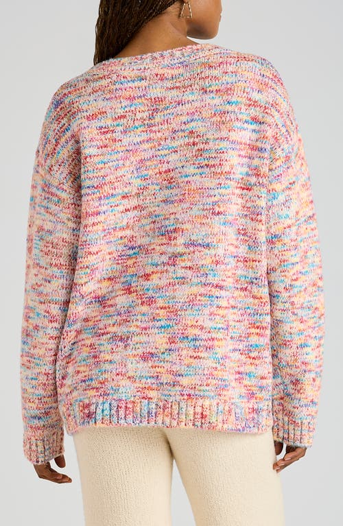 Florence By Mills Open Stitch V-neck Pullover In Pink