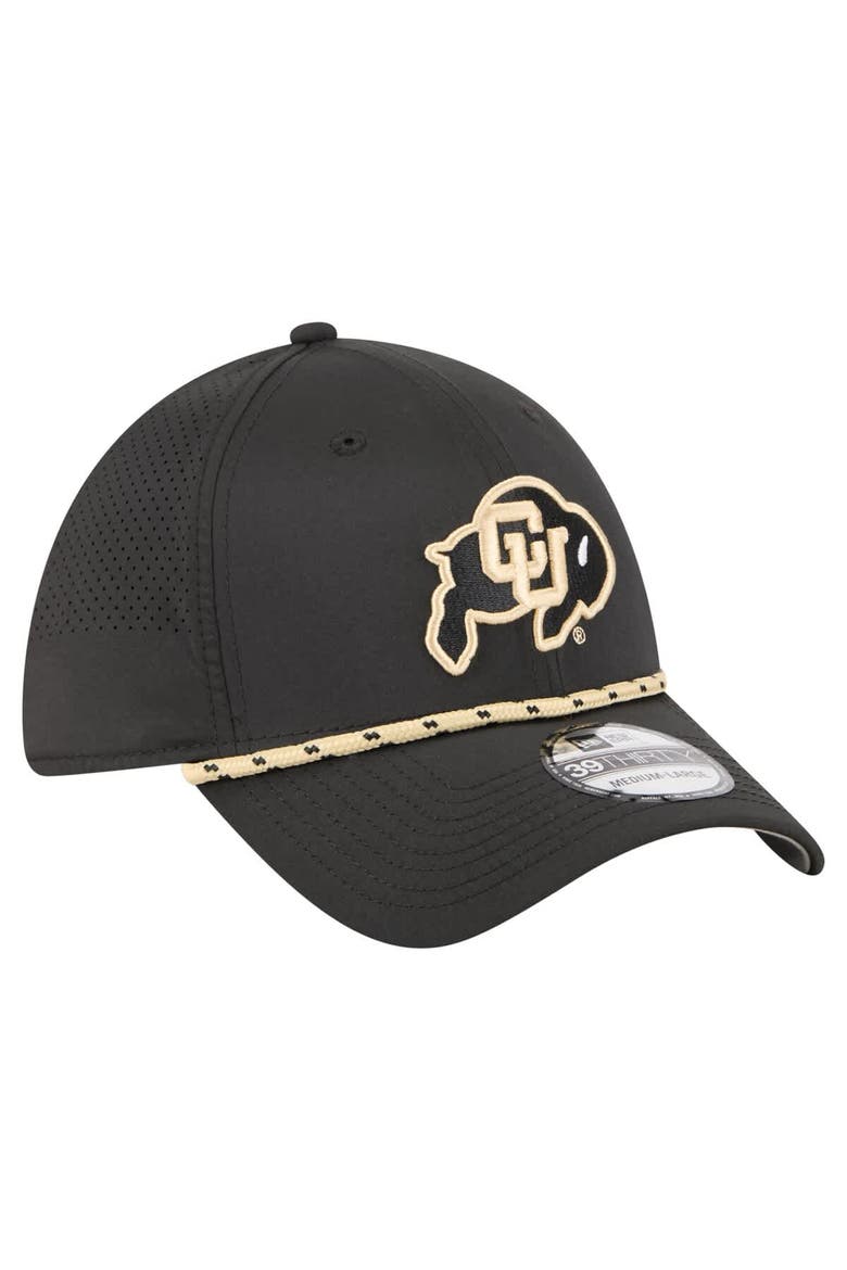 Men's New Era  Black Colorado Buffaloes Rope 39THIRTY Flex Hat, Alternate, color, Black