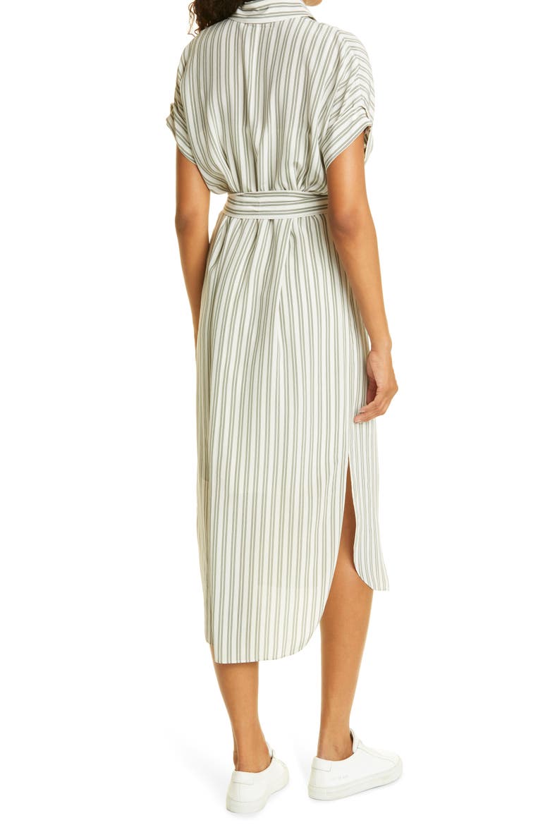 Tie Waist Silk Dress, Alternate, color, SILVER MULTI