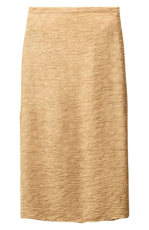 Mango Textured Straight Midi Skirt