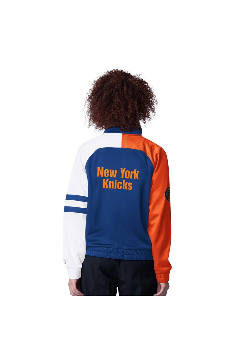 STARTER Women's Starter Blue New York Knicks Line Up Dolman Raglan Full-Zip Track Jacket, Alternate, color, Blue