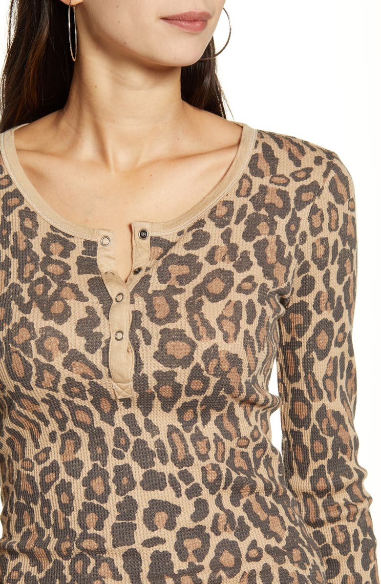 Splendid Forever Leopard Henley, Alternate, color, 