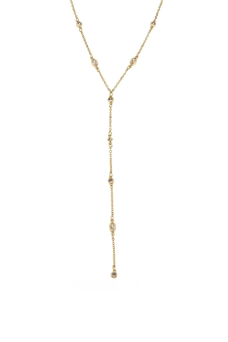 Dainty Cubic Zirconia Y-Necklace, Main, color, GOLD