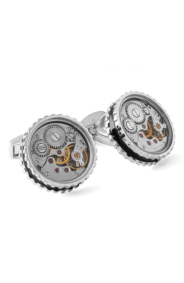 Tateossian Skeleton Movement Gear Cuff Links, Main, color, 