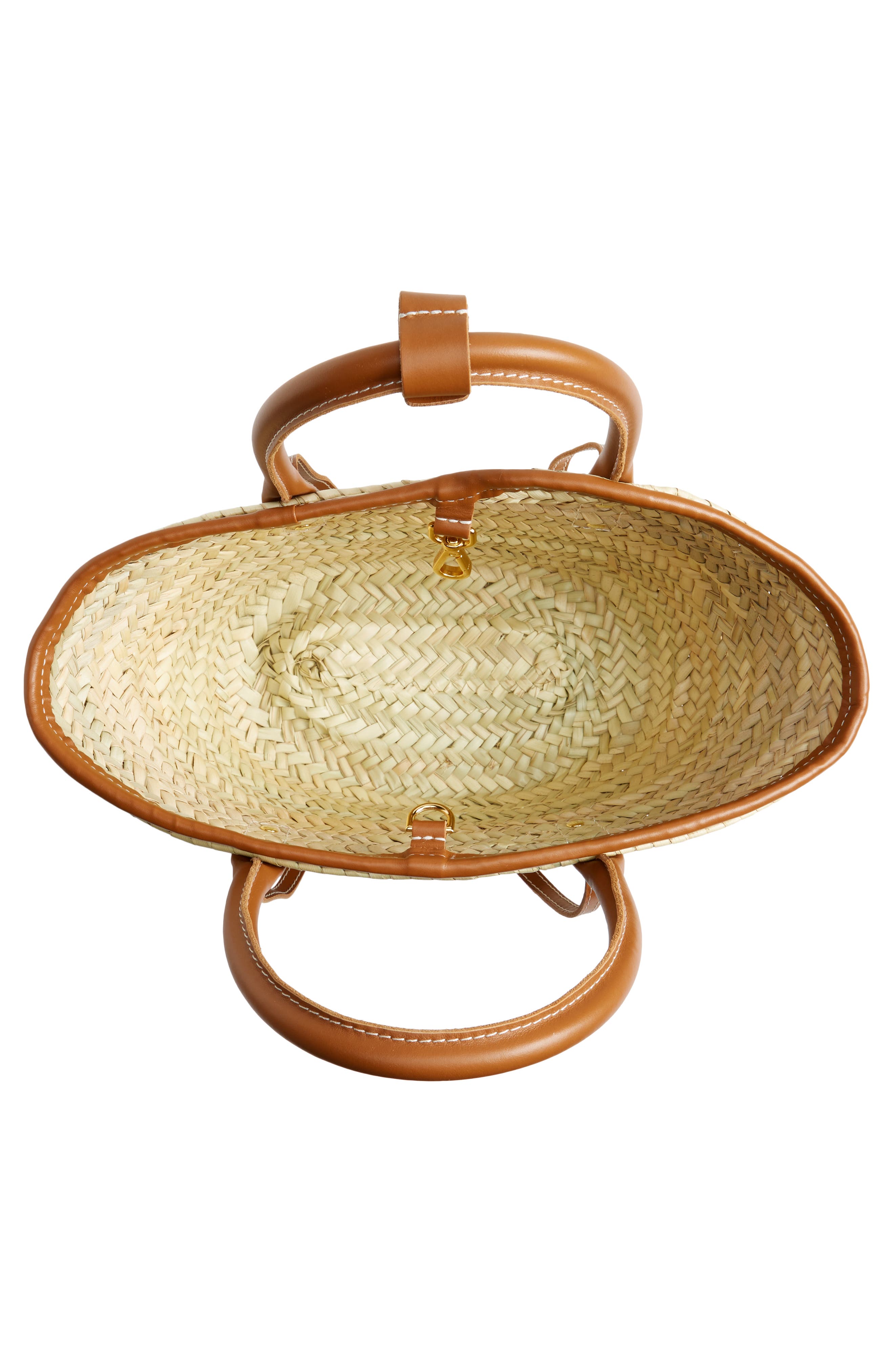 Jacquemus Le Petit Panier Soli Woven Palm Basket Bag, Alternate, color, 