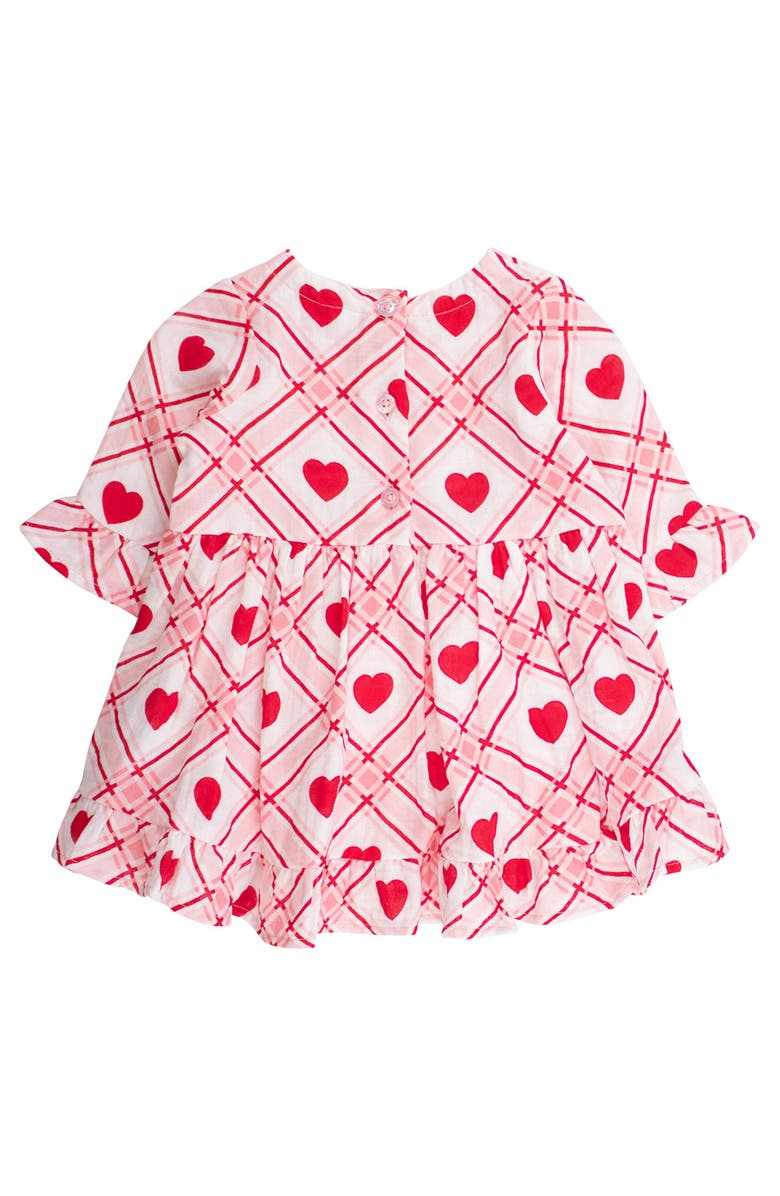 RuffleButts Cotton Gauze High Low Ruffle Tunic, Alternate, color, Pink Sweetheart Plaid