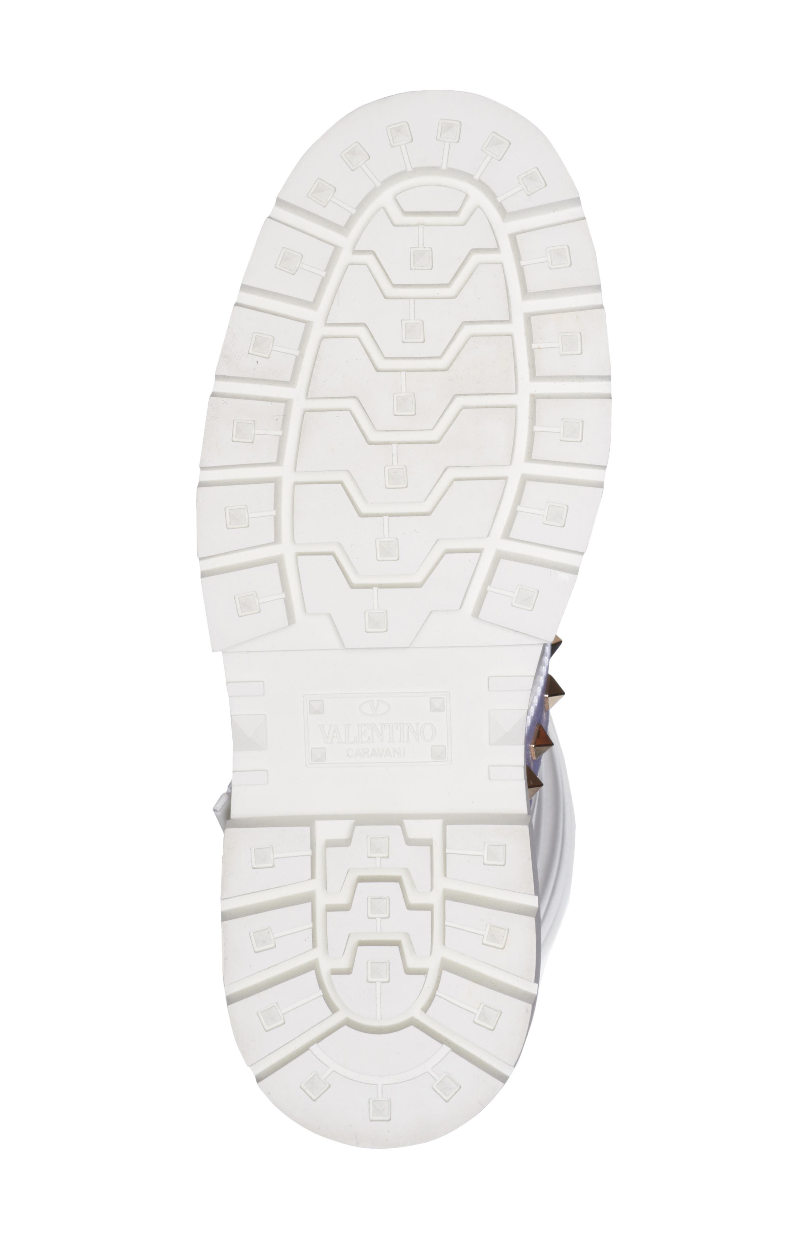 Rockstud Biker Boot, Alternate, color, WHITE