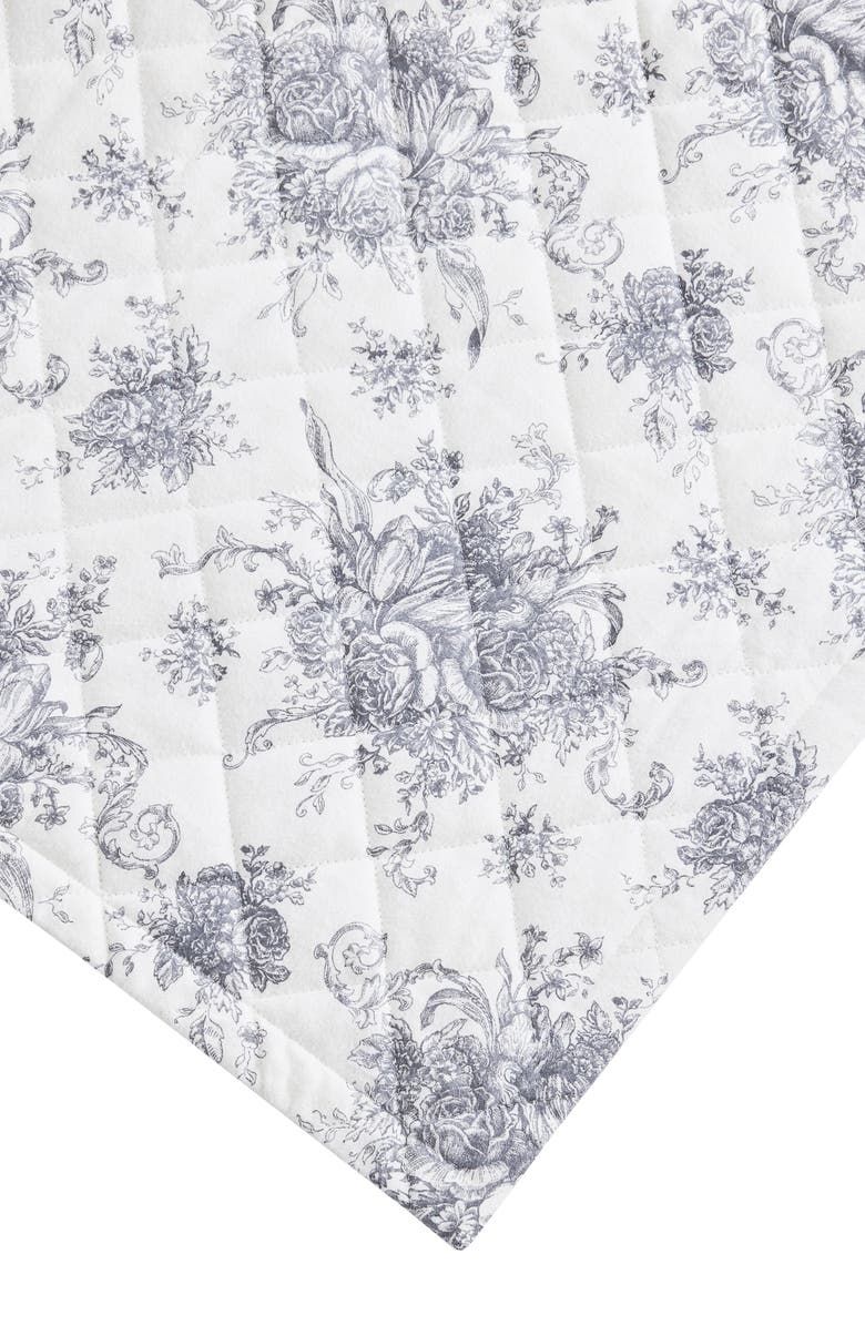 MELANGE HOME Petit Toile Flannel Quilt Set, Alternate, color, Grey