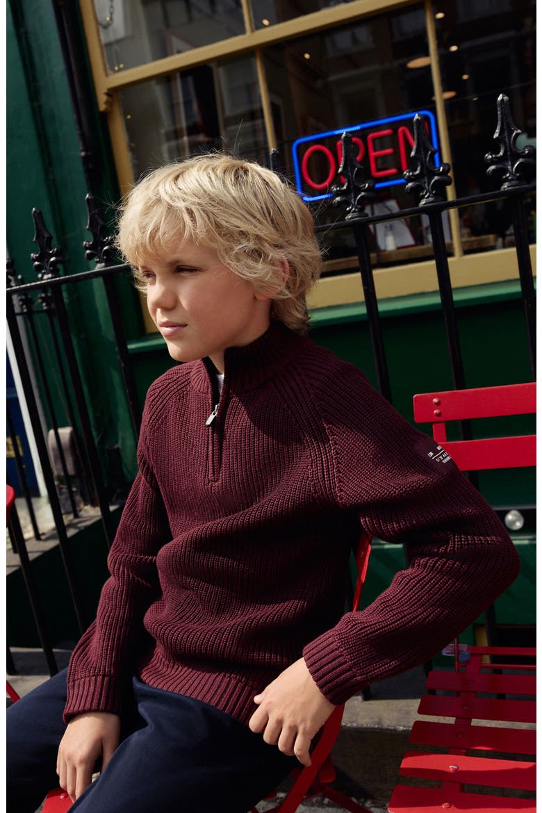 Kids' Half Zip Sweater, Alternate, color, PURPLE