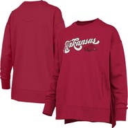 PRESSBOX Women's Pressbox Cardinal Arkansas Razorbacks Bonanza Chenille Harper Script Sweatshirt
