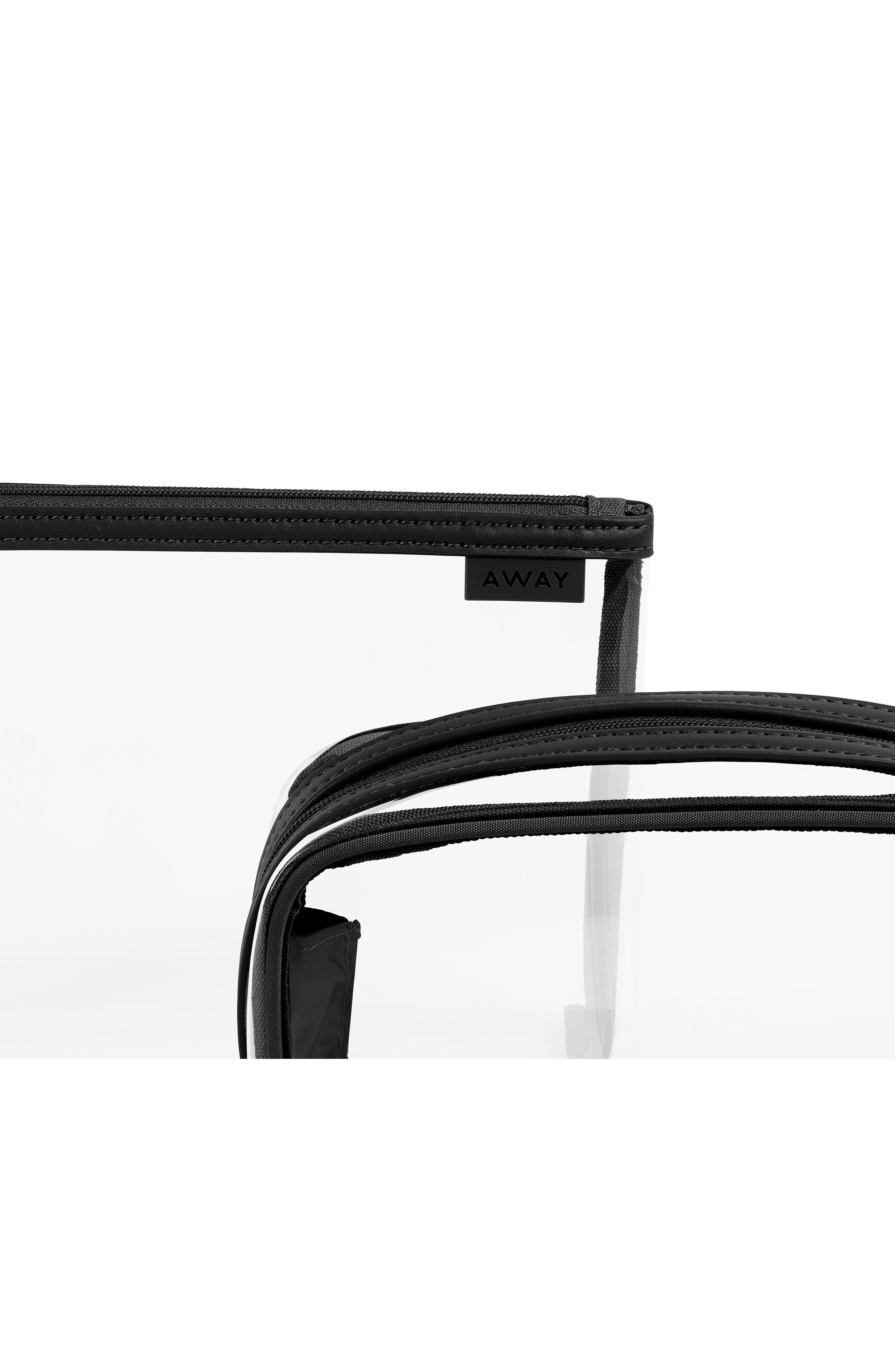 Clear Pouch Set, Alternate, color, JET BLACK