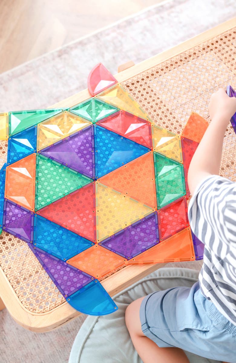 CONNETIX Kids' Rainbow Magnetic Tiles 36-Piece Shape Expansion Pack, Alternate, color, Rainbow