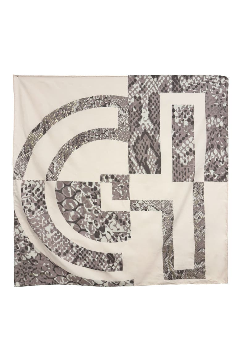Snakeskin Print Square Scarf, Alternate, color, PYTHON