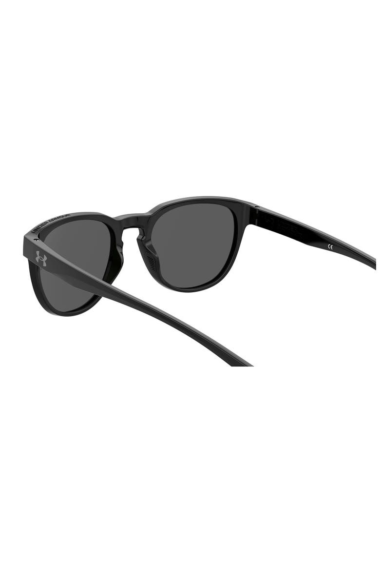 53mm Round Sunglasses, Alternate, color, BLACK