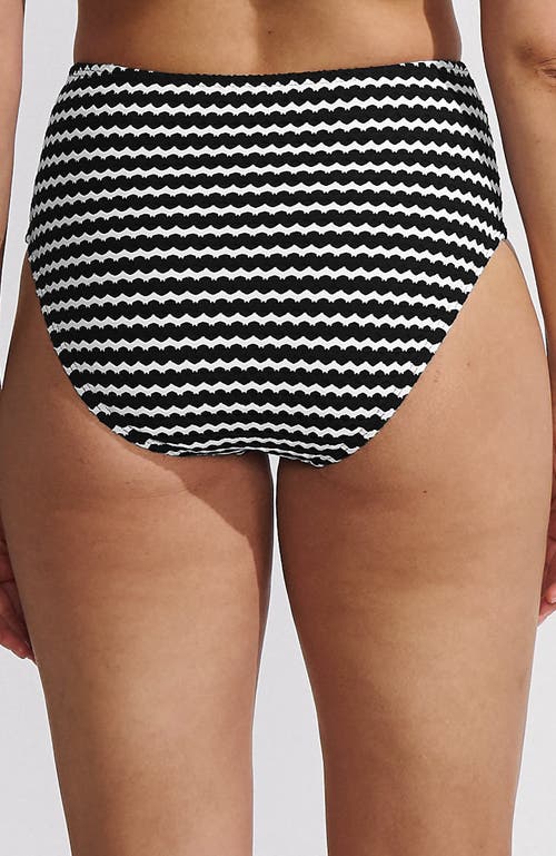 LANDS' END LANDS' END RIBBED SMOOTHING HIGH WAISTED BIKINI BOTTOMS 