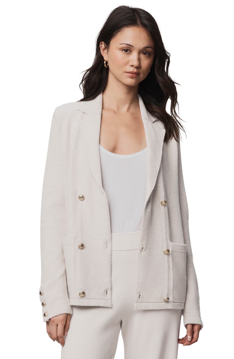 Splendid Hannah Double Breasted Sweater Blazer, Alternate, color, Pale Oak Heather