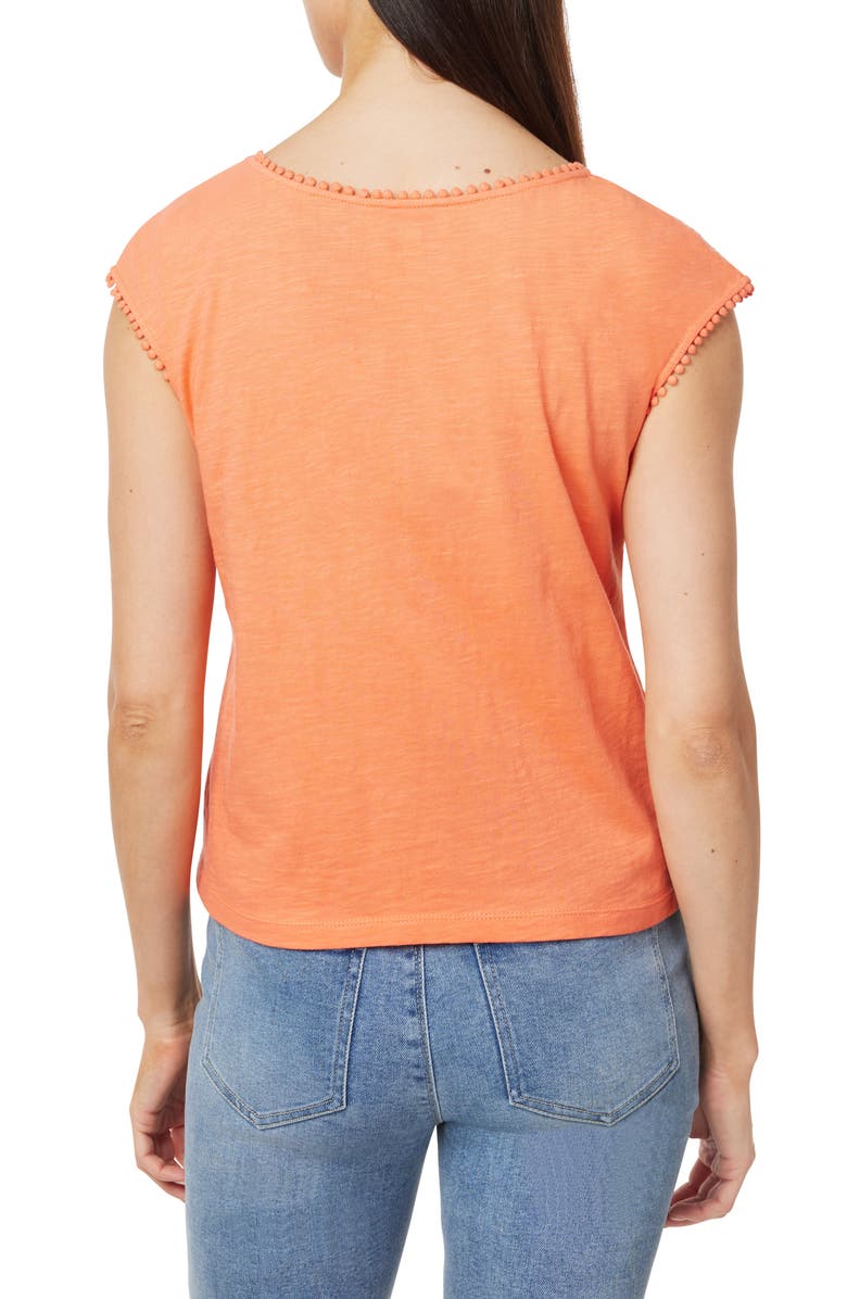 CURVE APPEAL Eyelet Embroidered T-Shirt, Alternate, color, Coral Quartz